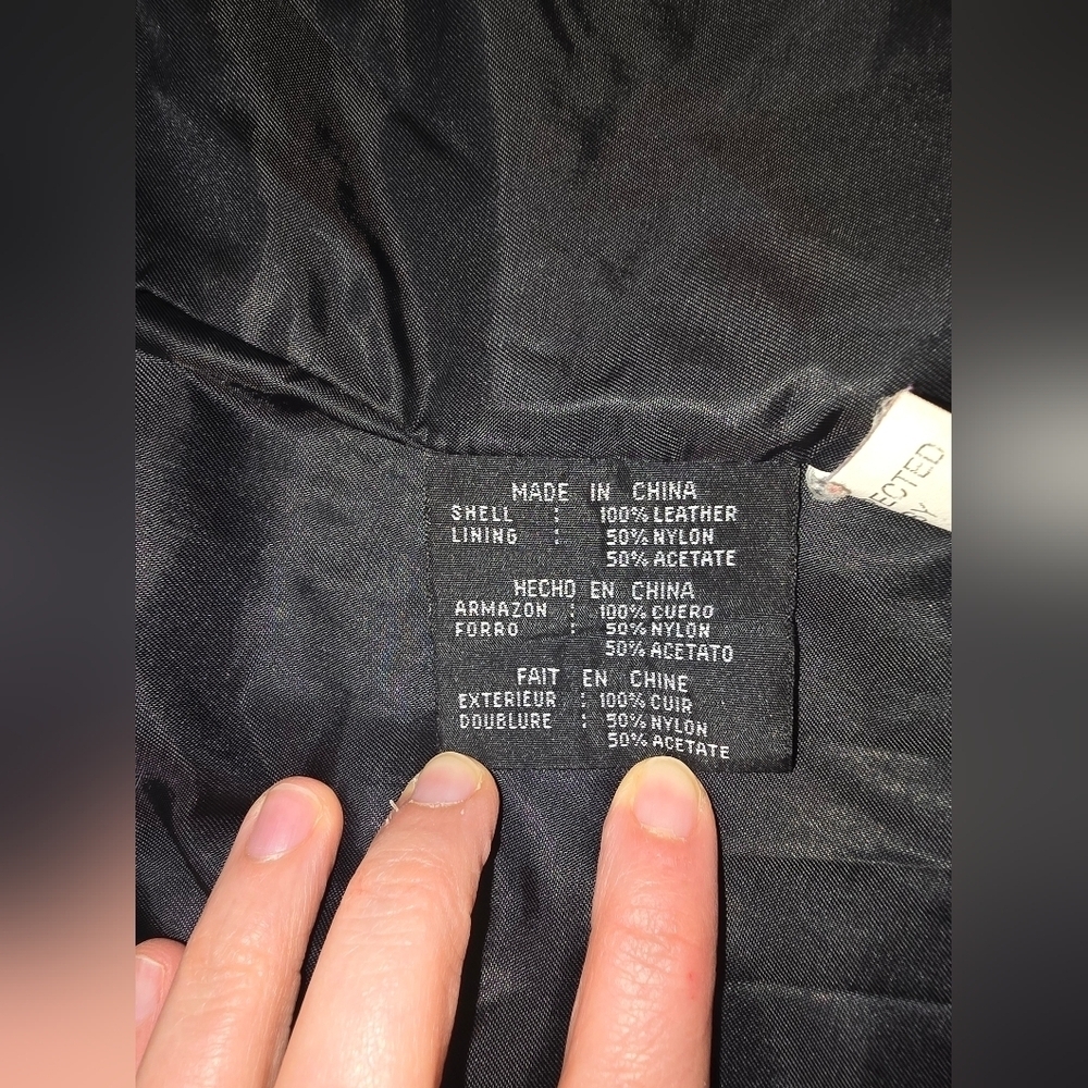 Colebrook Jacket Black Leather Double Breasted Collared Pockets Lined Size S - Picture 11 of 13